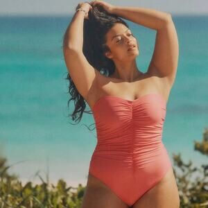 J. Crew Ruched sweetheart one-piece black swimsuit women’s plus size 24